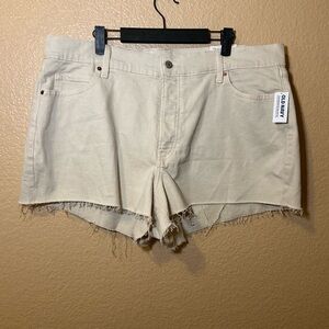 Old Navy Tan Jean Shorts Frayed Hem